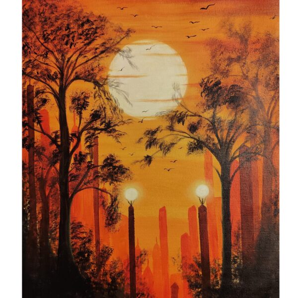 Sunset Landscape 18*24 Acrylic Canvas Handmade Painting